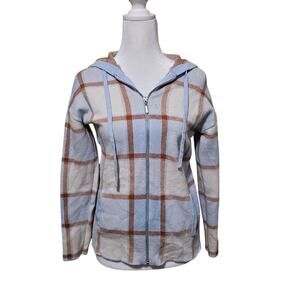 Cynthia Rowley Zip Up Hooded Jacket Sweater Soft Neutral Women’s Size XS